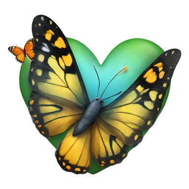 heart with butterfly sticker