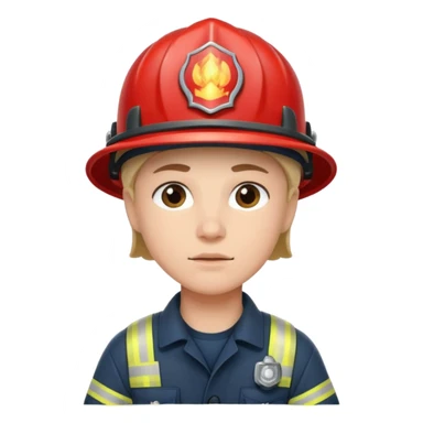 firefighter with hat sticker