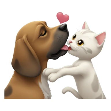 Dog kissing cat sticker