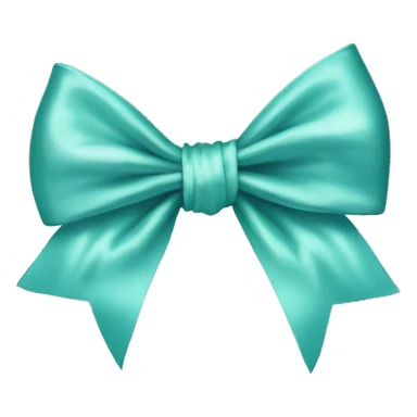 Realistic pastel teal silk bow sticker