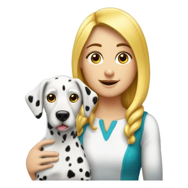 dalmatiner mit einem mädchen  sticker