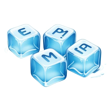 Ice cubes with text snipe sticker