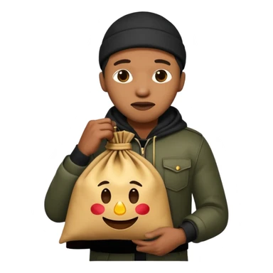 Ladrão com saco de dinheiro emoji eveito Mandelaa sticker