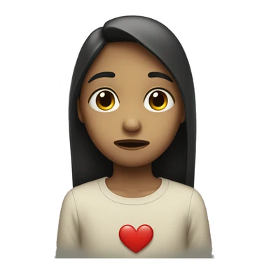 Sad with heart sticker