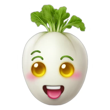 radish with face sticker