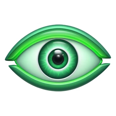 green Neon sign of an eye sticker