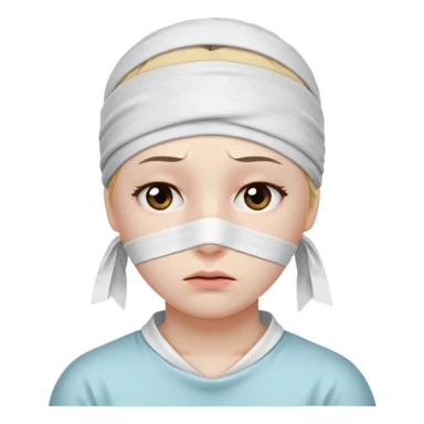 sick with a head bandage sticker