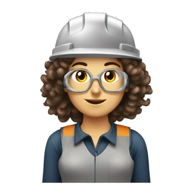 solo parte de ingeniera industrial mujer con pelo lago rizado castaño con mechones rubios y ojos grandes caferriba  sticker