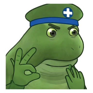 Giant wearing a green medical glove  sticker