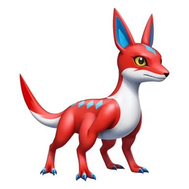  Cute Shiny Exotic Colorful Guilmon-Latias-Koraidon-Umbreon-Fakémon-hybrid-creature (full body)  sticker