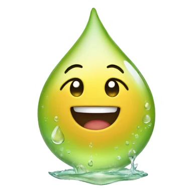 happy water drop sticker