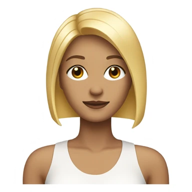 Blonde bob hair sticker