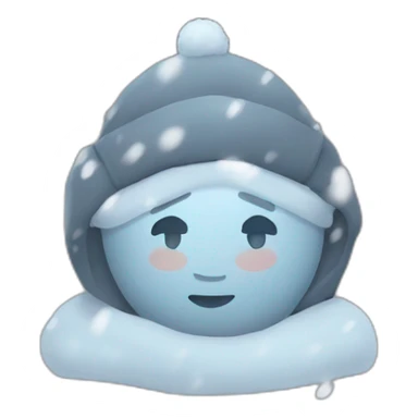 person who is cold with snow  sticker