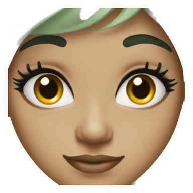 sage green lashes and eyebrows only not a full face sticker