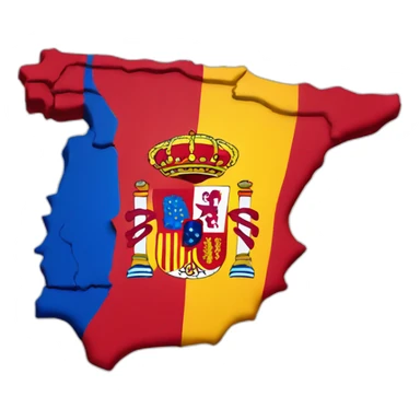 Spanish map with flag colors sticker