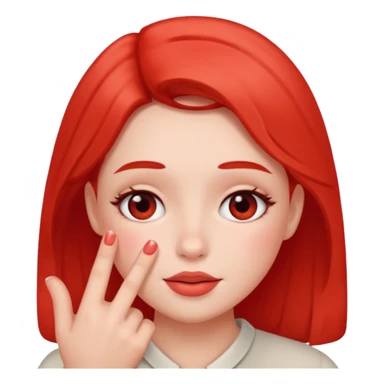 blushing with fingers sticker