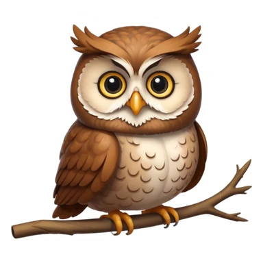 A chubby owl perched on a branch, sporting a fluffy feathery beard and looking very wise yet cute.




















 sticker
