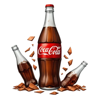 bottle of coca cola broken in the middle sticker