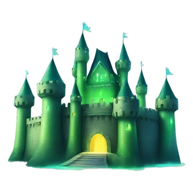 Green sparkling castle irradecent sticker