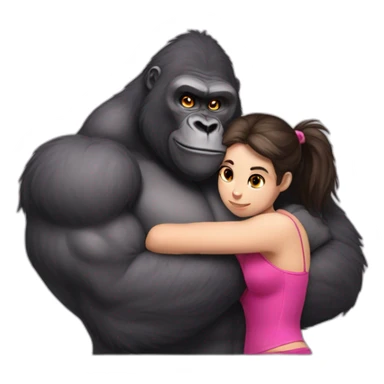 Very buff Gorilla in love with girl sticker