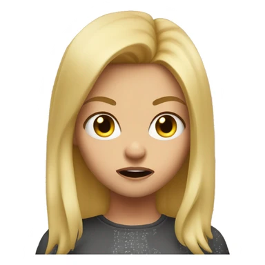 Bratty girl with blond hair making a mean face sticker
