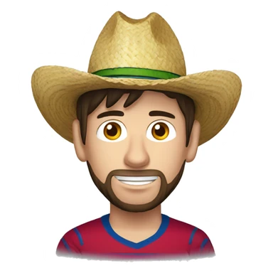 Messi con polera boliviana y con sombrero de paja sticker