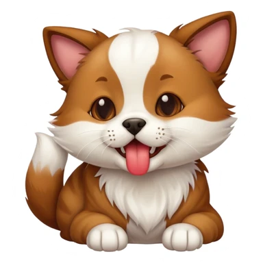 dog licking a cat  sticker
