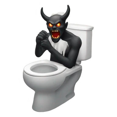 Demon using the bathroom sticker