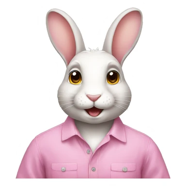 Rabbit wearing a pink shirt  sticker
