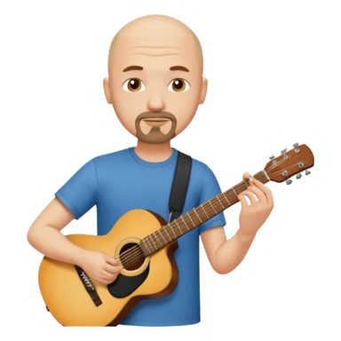 guitar player bald short goatee sticker