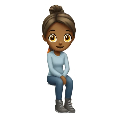 Girl sitting by the fireplace  sticker