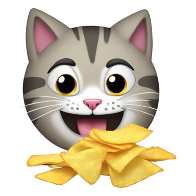 Cat strangling a bag of chips sticker