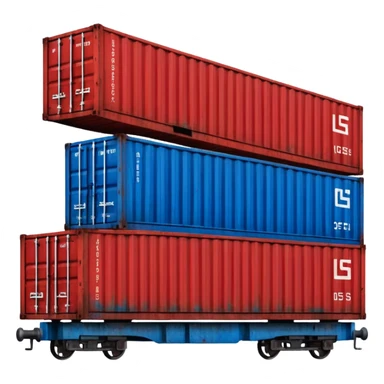 containers on a train sticker