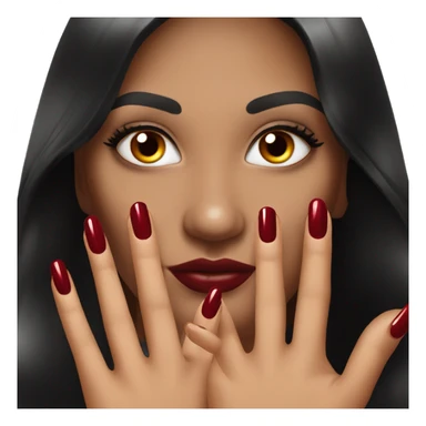 Dark red nails polish sticker