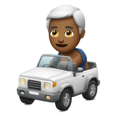 Créa un emoji manejando carro sticker