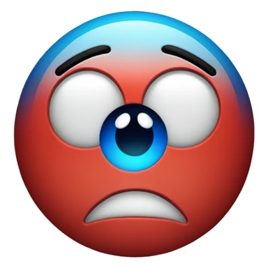 Smiley face with one eye red and one eye blue sticker