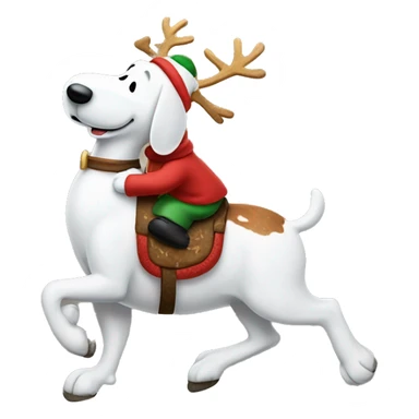 Snoopy riding a reindeer sticker