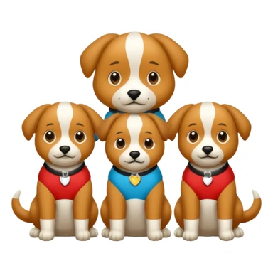 3 cagnolini seduti con vestitino in maglia in bianco e nero sticker