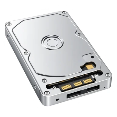 hard drive storage disk with metal case and connector ports sticker