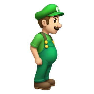 pregnant luigi side view sticker