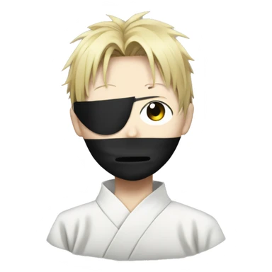 Satoru gojo with black blindfold from jujutsu kaisen sticker