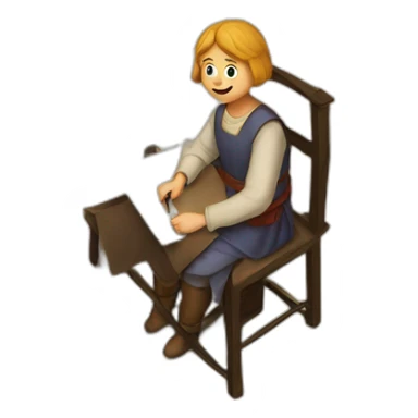 medieval architect drawing on a floor plan sticker