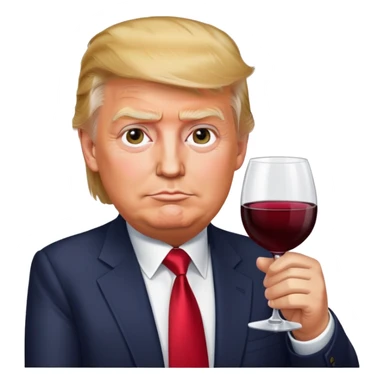 Donald trump with wine sticker