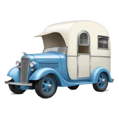 hot rod caravan,1935 pulling trailer,pearl blue  sticker