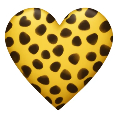 animal print yellow heart  sticker