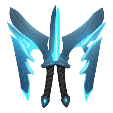 sci-fi multiblade sword-with-blue-ray-blade sticker