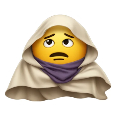 Tired emoji with a cape sticker