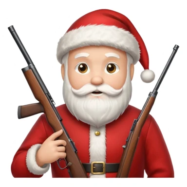 Santa hunting a turkey sticker
