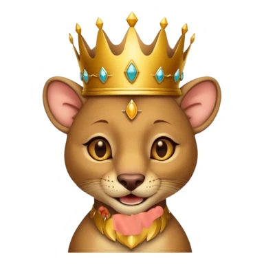 
Fossa animal wearing a crown winks sticker