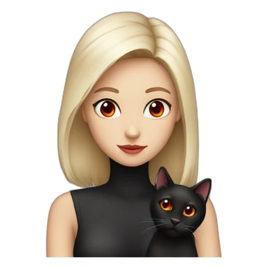 Create a black cat she has red eyes that are in a shape of an Heart  sticker